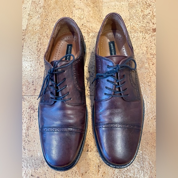 Bostonian Men's Shoes. Cap Toe Oxfords 10 Wide Chestnut (Brown). Made in Italy - Picture 13 of 15